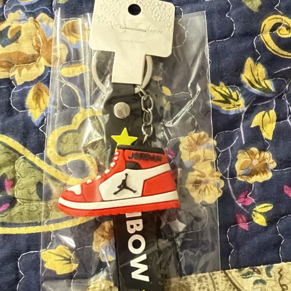 Red and White Sneaker Keychain